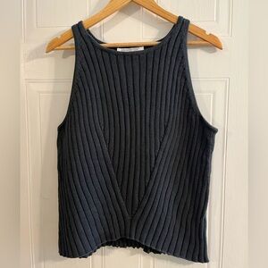 Soluna Collective black ribbed knit sweater tank